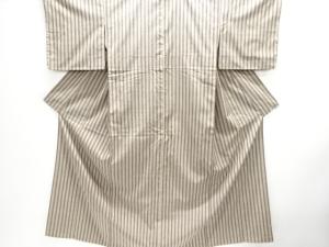 重要無形文化財本場結城紬100亀甲　縞模様織り出し着物